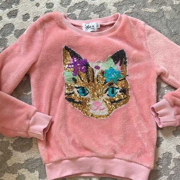 Lola + The Boys Pink Sequin Cat Matching Set - Picture 2 of 6